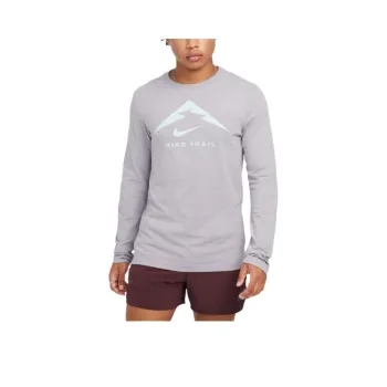 Nike Dri-Fit Men's Long-Sleeve Trail Running T-Shirt T-Shirt Men's Concrete Gray