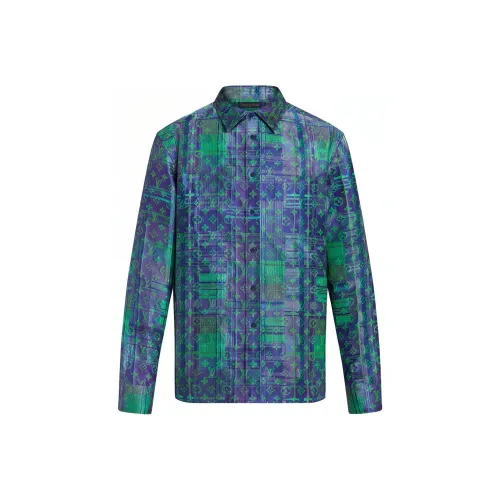 LOUIS VUITTON Monogram Neon Check Oversized Business Shirt
