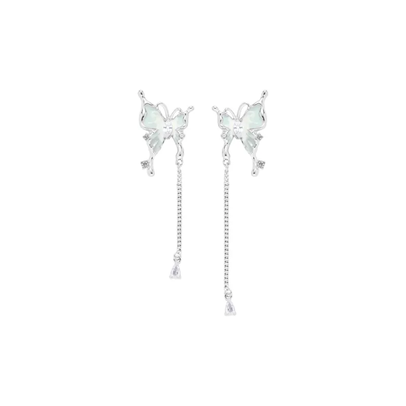 KING OF BLING 925 Sterling Silver Pin, Alloy, Oil Drip, Zircon, Glass Earrings Women's-0