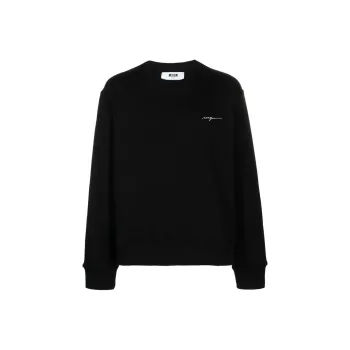 MSGM Logo Embroidered Crewneck Sweatshirt