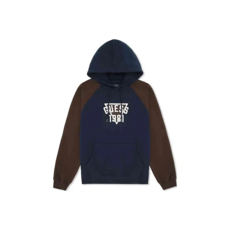 GUESS Sweatshirt Unisex Quartz Blue & Pumpkin Brown-0