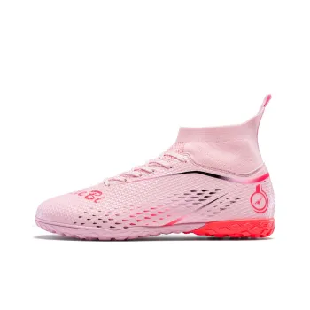 QIUTEXIONG Soccer Shoes Unisex High Top Pink/Green/Yellow