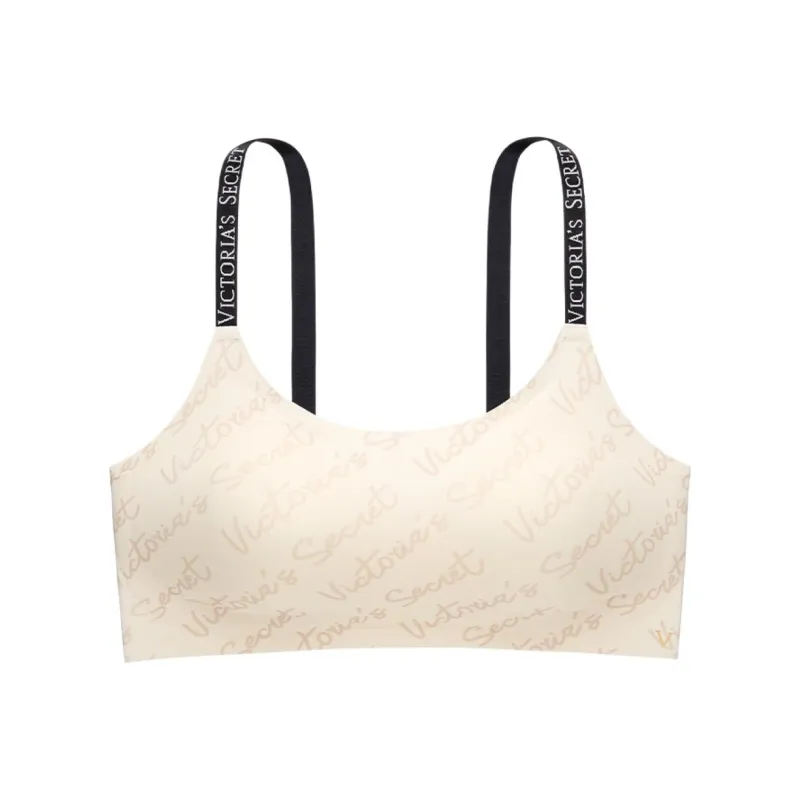 Victoria's Secret Bra Women's Vanilla White Letter Print-0