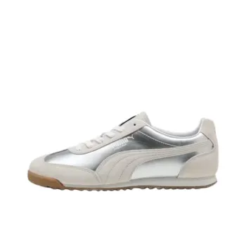 PUMA Anti Slip Wear Resistant Low Top Casual Shoes Unisex Beige Silver