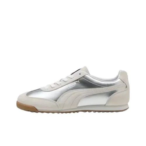 PUMA Anti Slip Wear Resistant Low Top Casual Shoes Unisex Beige Silver