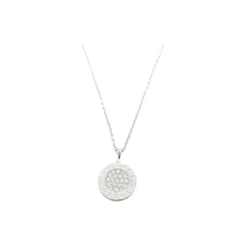 BVLGARI 2010s 18K White Gold Bulgari Diamond And Onyx Necklace