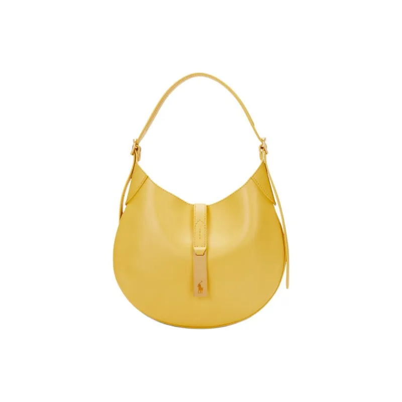 Ralph Lauren Polo ID Cow Leather Crossbody Shoulder Bag Small Size Women's Mustard Yellow-0