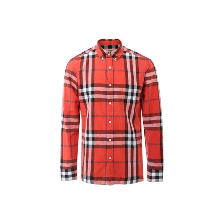 Burberry Shirts Men Red-0