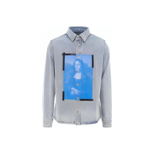 OFF WHITE Mona Lisa Series Shirts Men Blue