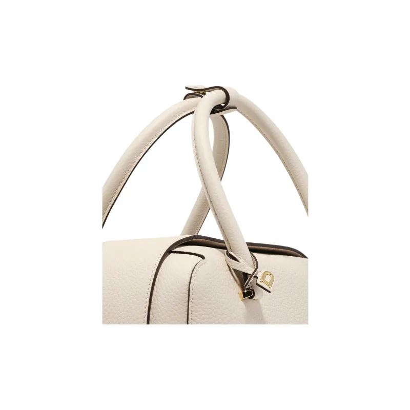 Delvau Cool Bo Grain Calfskin One Shoulder Handbags Medium Size Women's Ecru-6
