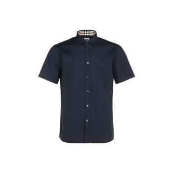 Burberry Shirts Men Dark Blue