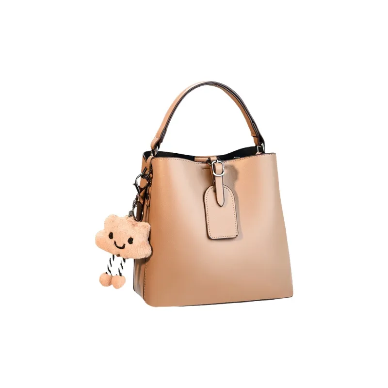 Three Ducklings PU Shoulder Bag, Crossbody Bag, Handbag Regular Women's Black/Khaki/Earth Yellow/Ecru/Pink/Brown-4
