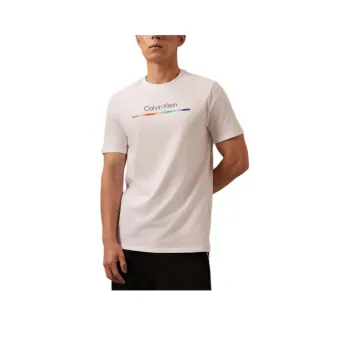 CALVIN KLEIN Rainbow Series T Shirt Men's Moon White