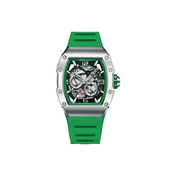 BONEST GATTI Phantom Speed Collection Automatic Mechanical Movement Silicone Strap Watch Men's Watches Green Dial