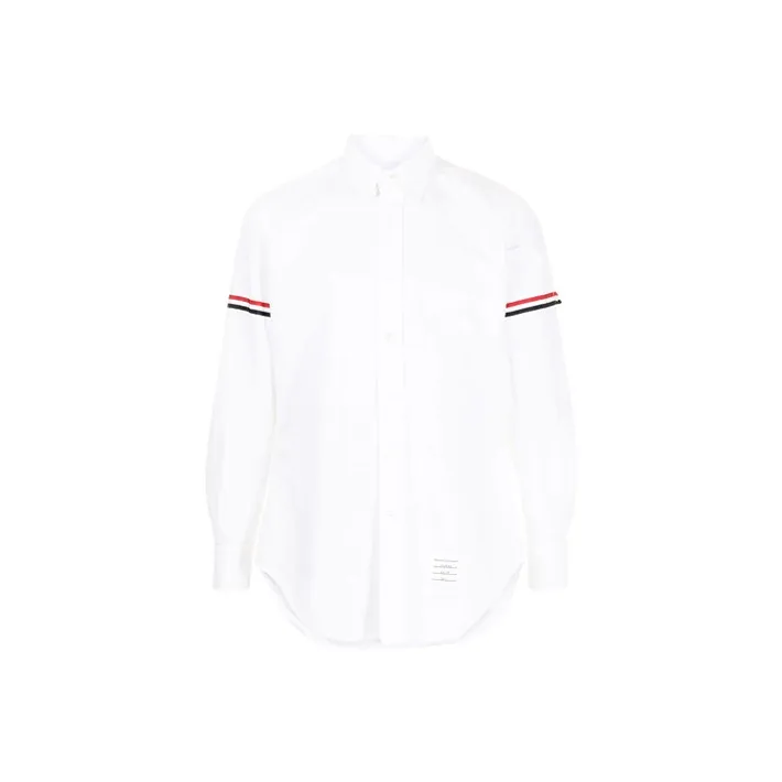 THOM BROWNE Armband detail Seersucker Cotton Shirt-0