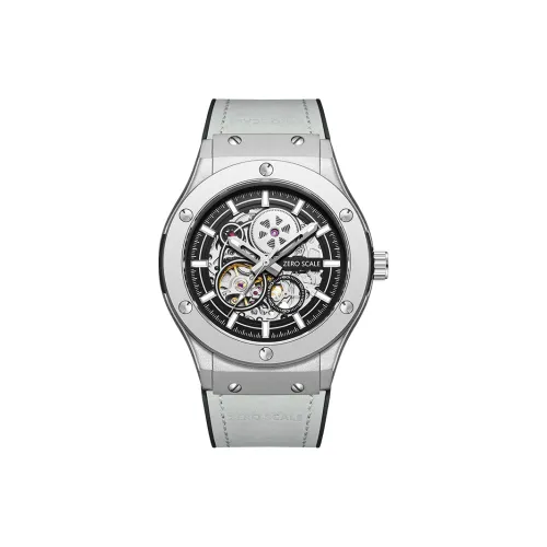 Zero Scale Star Track Zero Gravity Collection Mechanical Movement Rubber Strap Watch Men's Watches Cut Out Dial