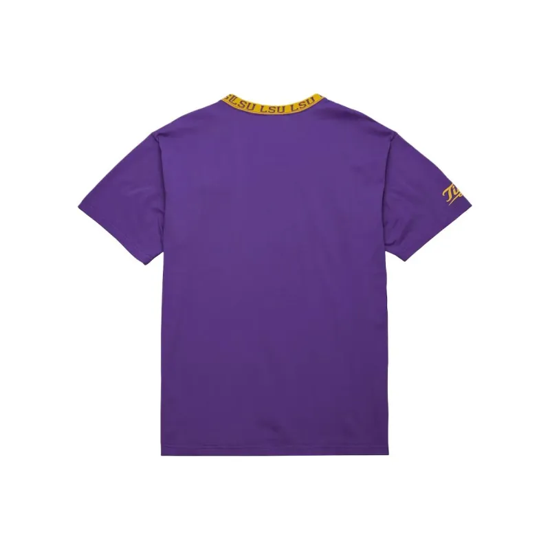 Mitchell & Ness x NCAA LSU Tigers Jacquard Ringer T Shirt Men's Purple-1