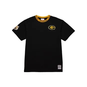 Mitchell & Ness x NCAA BLK Grambling Tiger S Jacquard Ringer SS Current T Shirt Men's Black