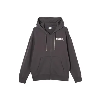 PUMA TEAM FZ HOODIE TR Sweatshirt Unisex Charcoal Black