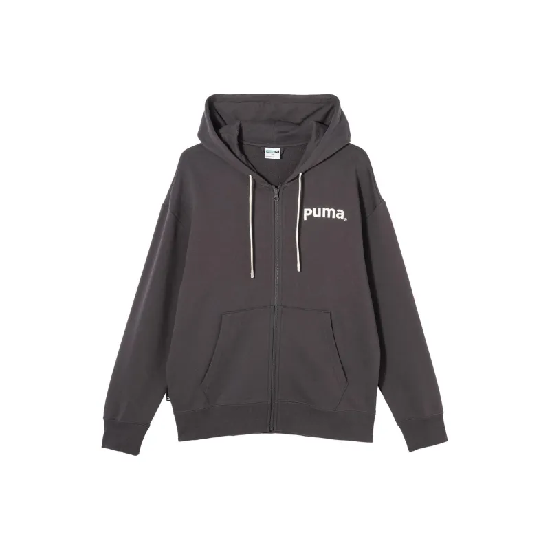 PUMA TEAM FZ HOODIE TR Sweatshirt Unisex Charcoal Black-0