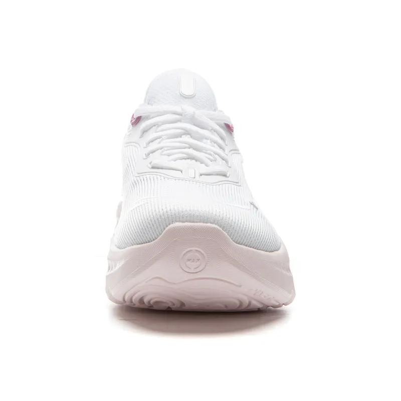 LiNing Cushioning Breathable Wear Resistant Low Top Casual Shoes Women's White Pink-4