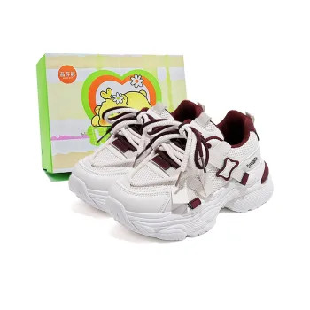 Budding Bear Anti Slip Wear Resistant Breathable Lightweight Height Increasing Low Top Chunky Sneakers Women's Box
