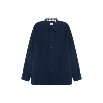 Burberry Shirts Men Dark Blue