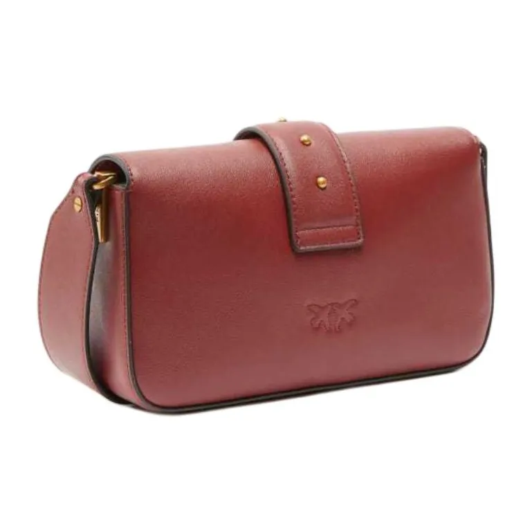 PINKO Love Bag Cow Leather Shoulder Bag Mini Women's Red-1