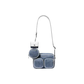 MICHAEL KORS Jet Set Cotton Shoulder Bag, Crossbody Bag Medium Size Women's Denim Blue