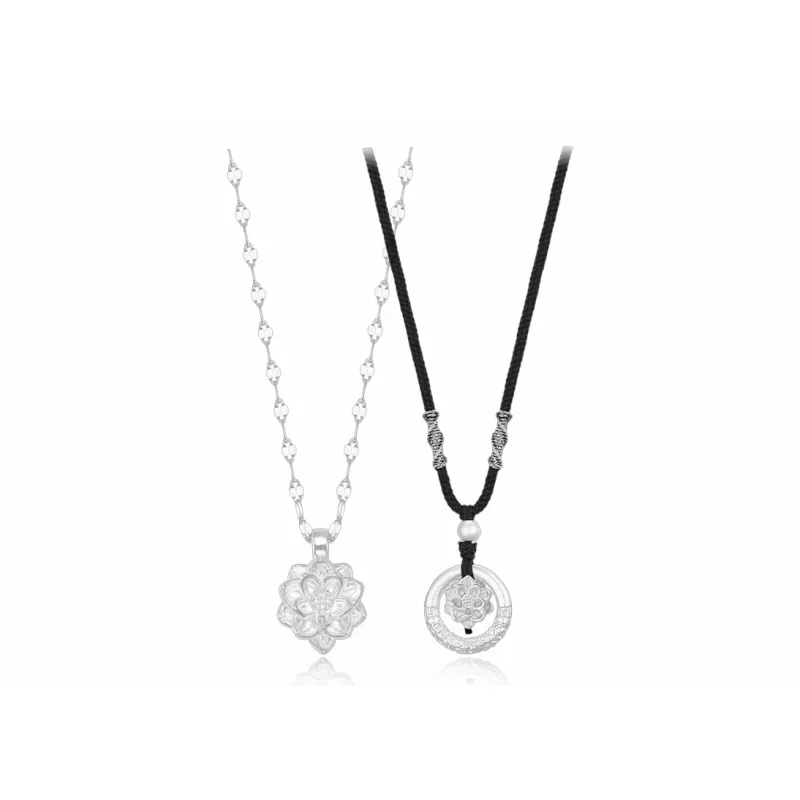CHINA GOLD 999 Fine Silver Necklaces Women's-6