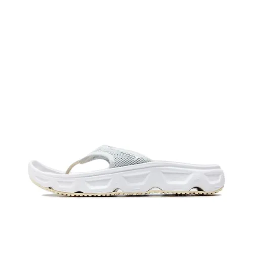 SALOMON Reelax Break 6.0 Rubber Sole Slip Resistant Flip Flops Women's White Gray