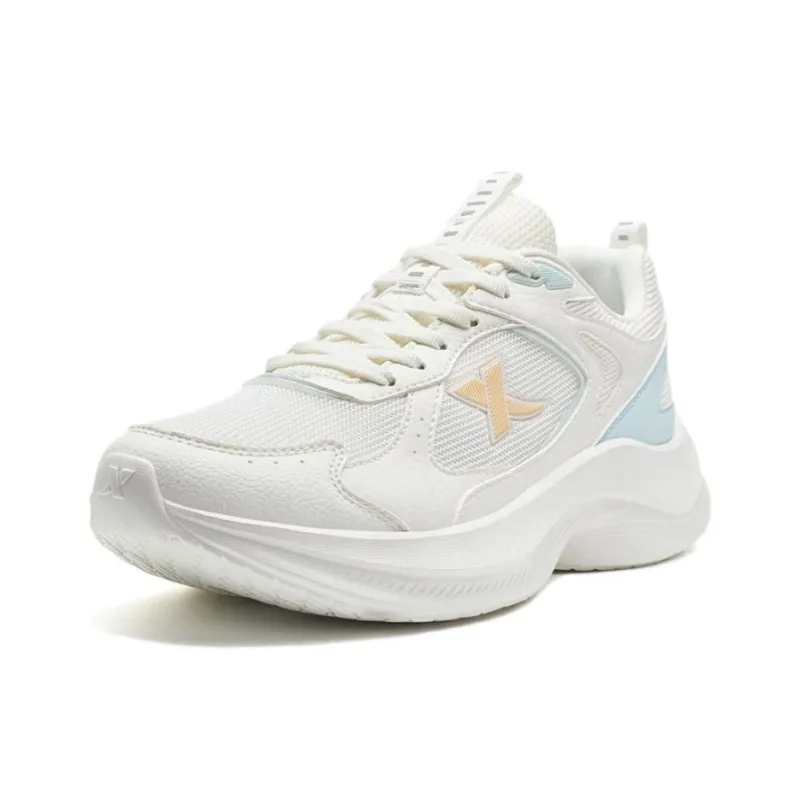 XTEP Breathable And Wear resistant Low Top Casual Running Shoes Women's White Blue-1