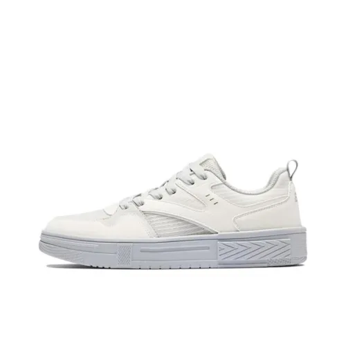 Erke Anti Slip Wear Resistant Low Top Skateboard Shoes Men's White Gray