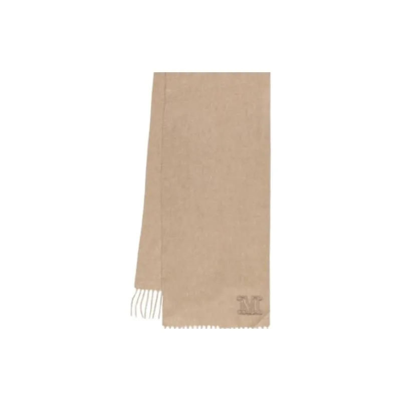 WEEKEND MaxMara Embroidered logo Cashmere Scarf-1