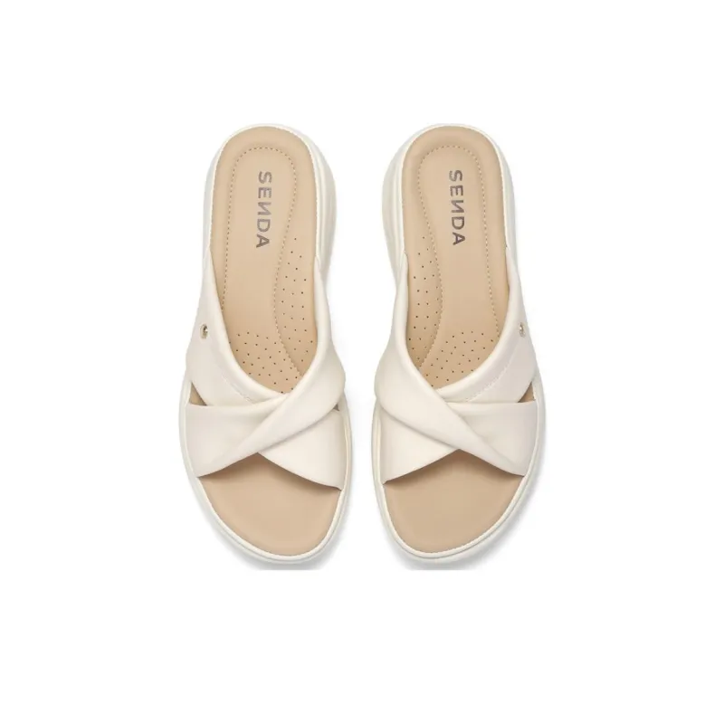 Senda Leather Patchwork Slide Slippers Women's-2