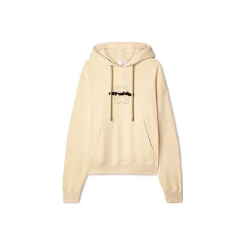 OFF WHITE Logo Flocked Drawstring Hoodie