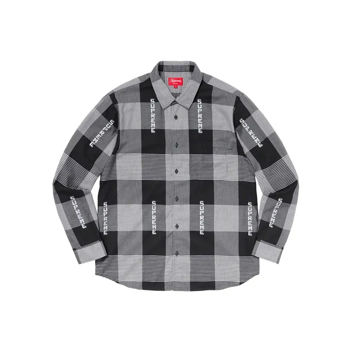 Supreme Logo Plaid Shirt-0