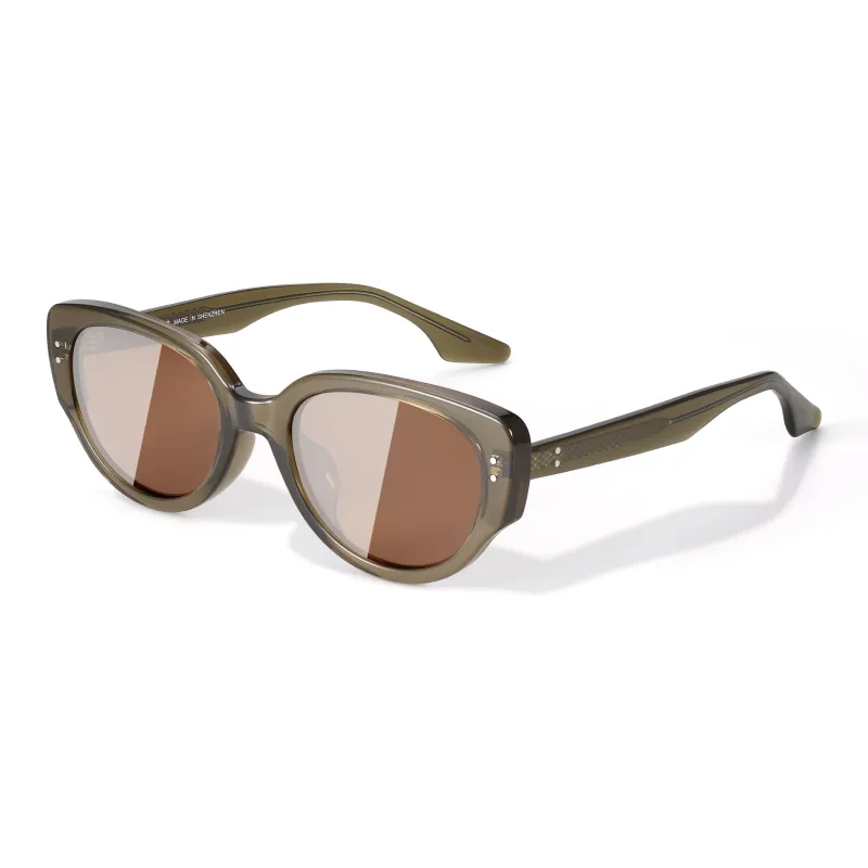 PULAIS Plate Frame TR/Memory Plastic Cat Eye Sunglasses Unisex-9