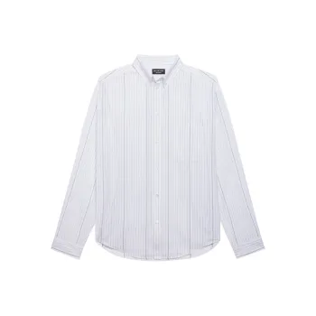 Balenciaga Logo Printed Pinstripe Shirt