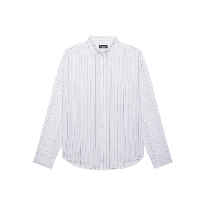 Balenciaga Logo Printed Pinstripe Shirt-0