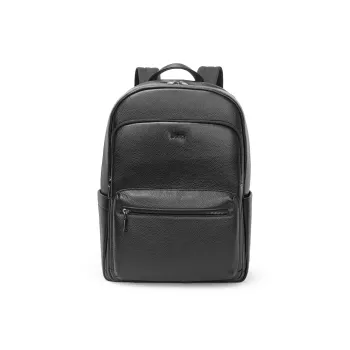 Jeep Cow Leather Backpack Unisex Black