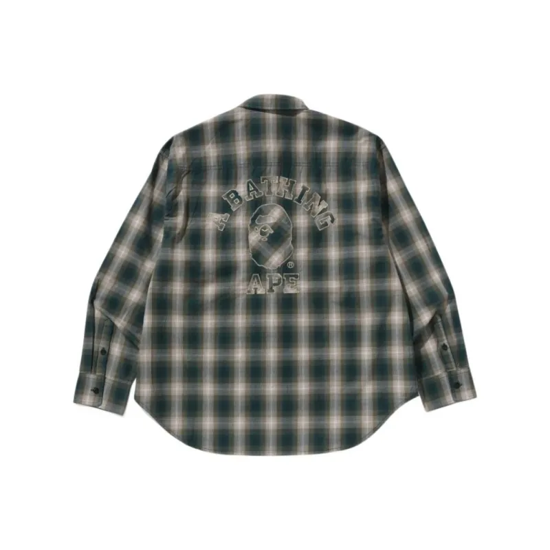 Bape Ombre Check College Relaxed Fit Shirt-1