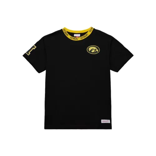 Mitchell & Ness Iowa Hawkeyes Jacquard Ringer T Shirt Men's Black