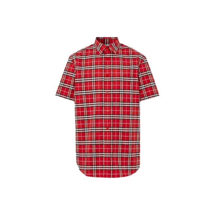 Burberry Shirts Men Spicy Pepper Red-0