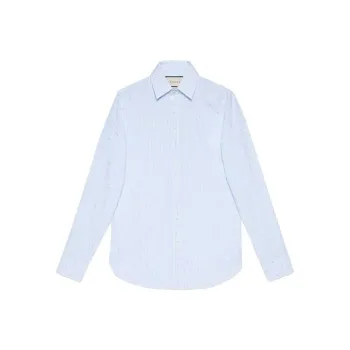 GUCCI G Square Stripe Fil Coupé Cotton Shirt