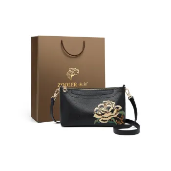 ZOOLER Top Grain Cow Leather Shoulder Bag Women's Hepburn Black