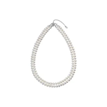 ME LUXE Pearl Double Layer Buckle Necklace, Elegant And Dignified Women's