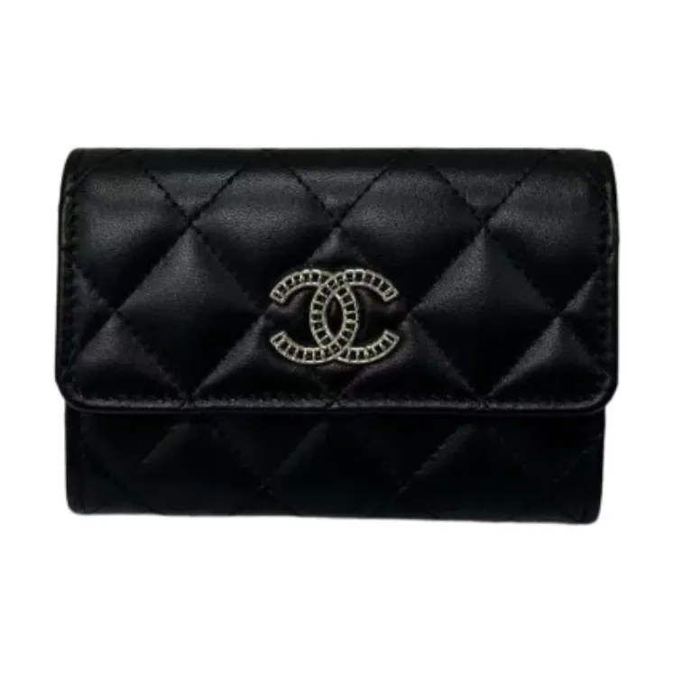 CHANEL Logo Wallet Women's Black-0
