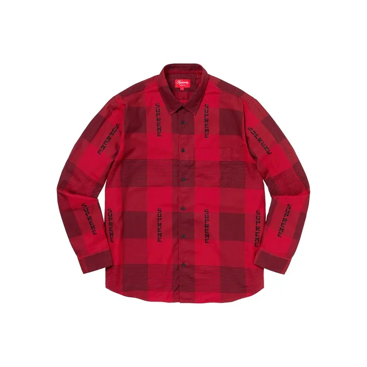 Supreme Logo Plaid Shirt-0