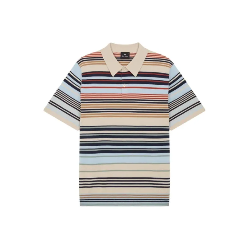 Ps Paul Smith Striped Knitted Polo Shirt-0